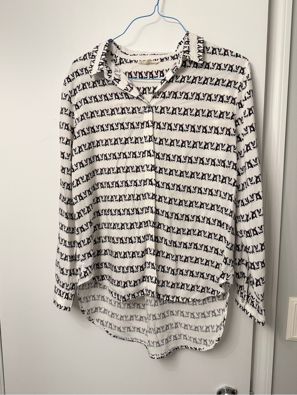 Jane and Delancey Black and Frenchie Print Shirt